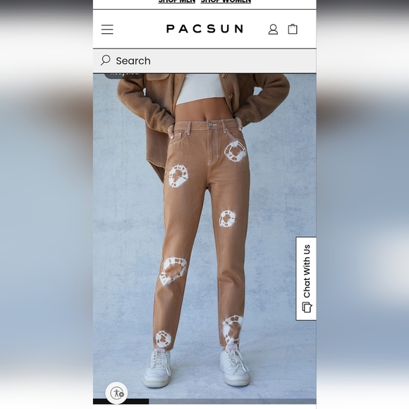 PacSun Denim - PacSun Straight Leg Brown and White Tie Dye Jeans